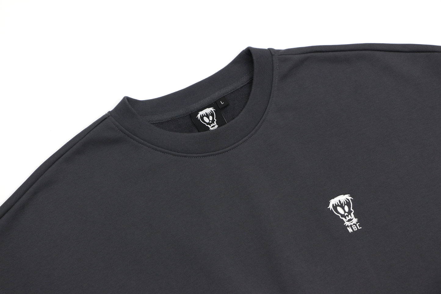 Nothing But Comfort Oversized French Terry Crew Neck - Charcoal Grey