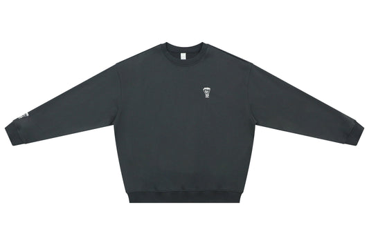 Nothing But Comfort Oversized French Terry Crew Neck - Black