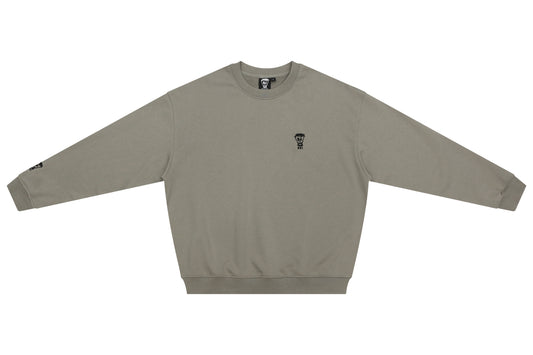Nothing But Comfort Oversized French Terry Crew Neck Khaki