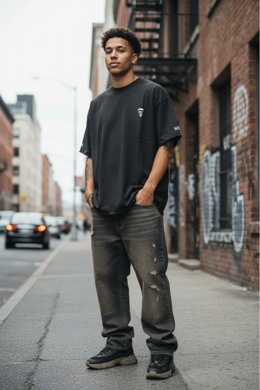 Nothing But Comfort French Terry Dark Gray Vintage Wash Tee