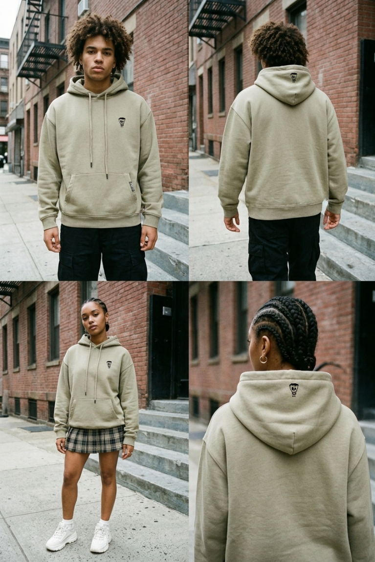Nothing But Comfort French Terry Oversized Hoodie - Khaki
