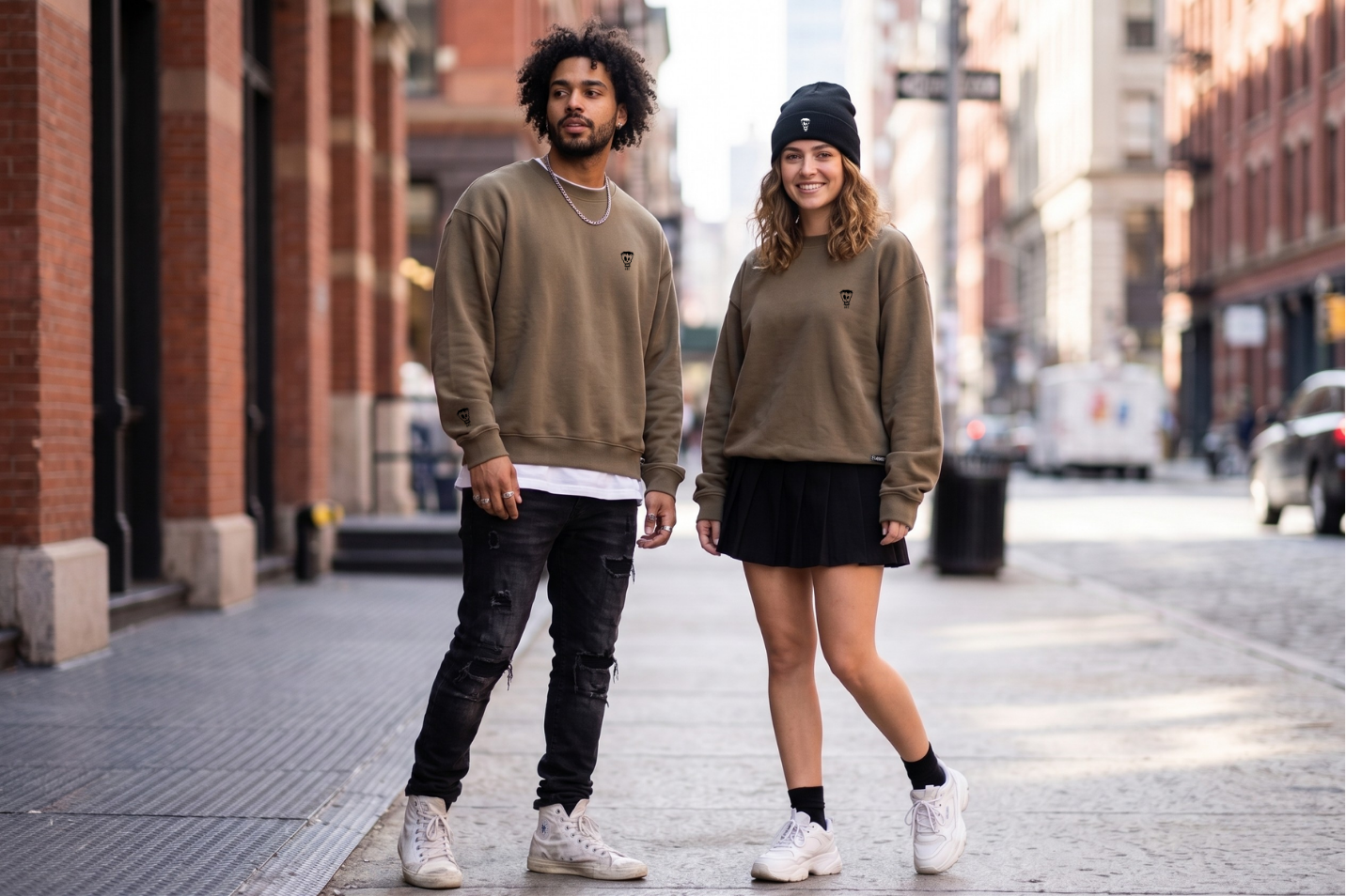 Nothing But Comfort Oversized French Terry Crew Neck - Brown