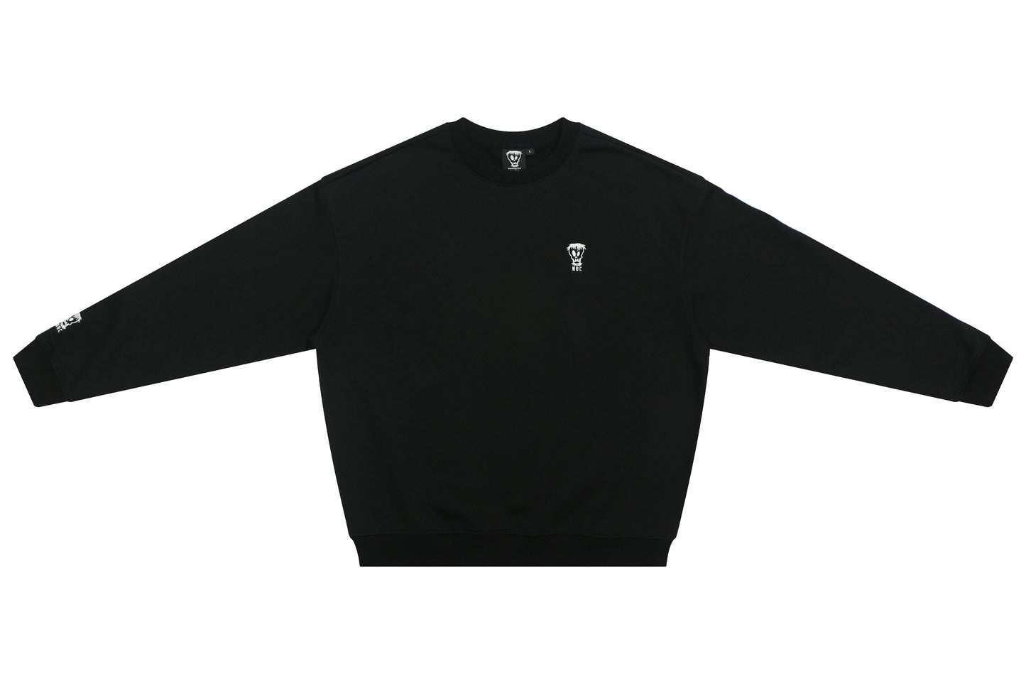 Nothing But Comfort Oversized French Terry Crew Neck - Black