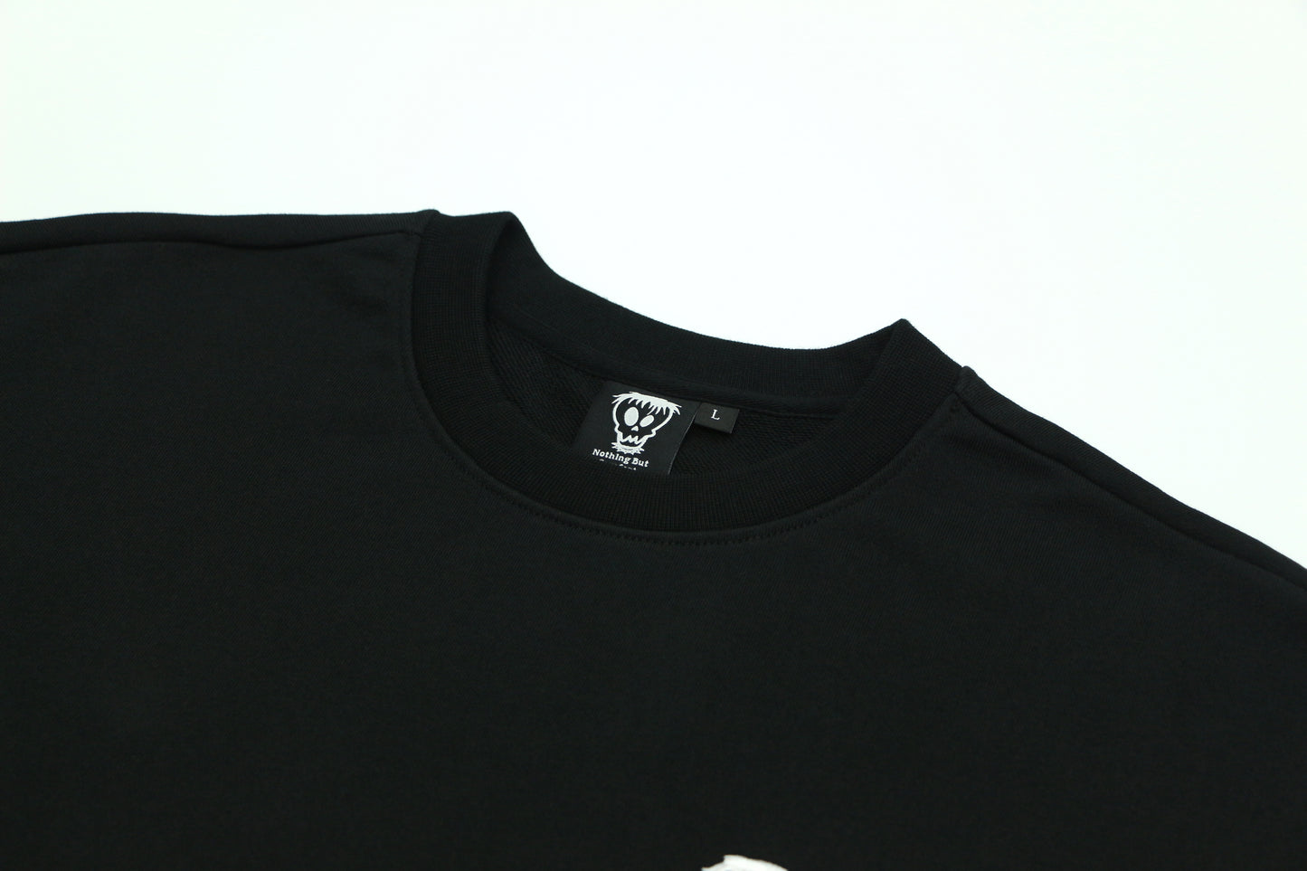 Nothing But Comfort Oversized French Terry Crew Neck - Black