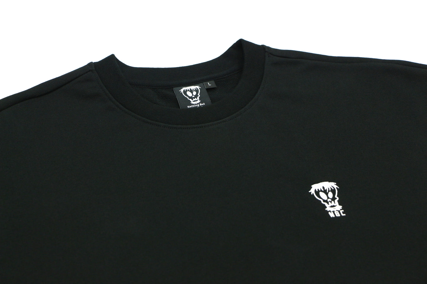 Nothing But Comfort Oversized French Terry Crew Neck - Black