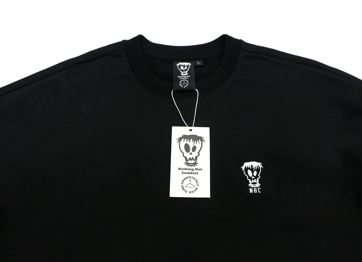 Nothing But Comfort Oversized French Terry Crew Neck - Black