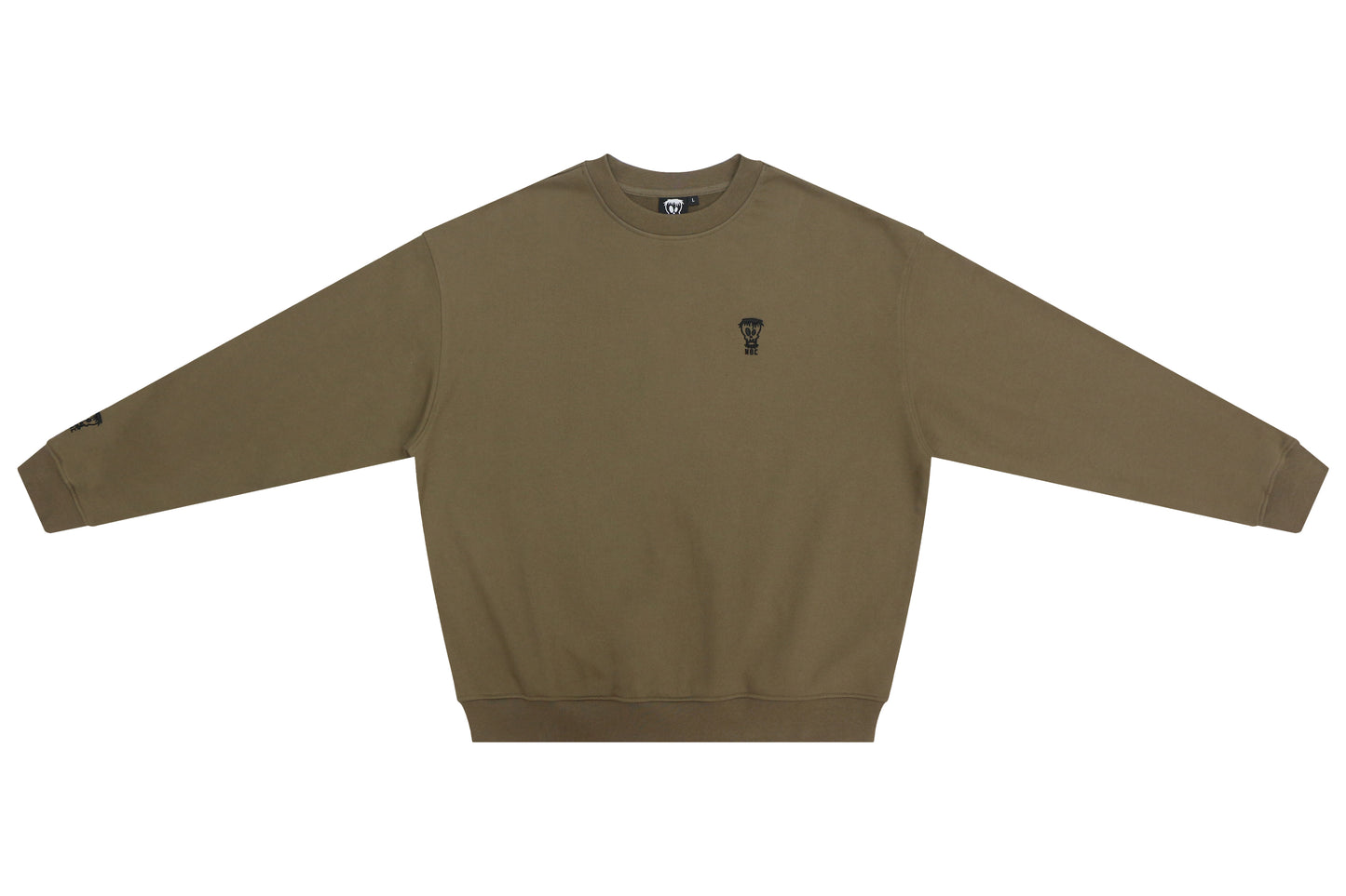 Nothing But Comfort Oversized French Terry Crew Neck - Brown
