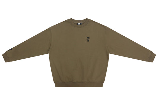 Nothing But Comfort Oversized French Terry Crew Neck - Brown